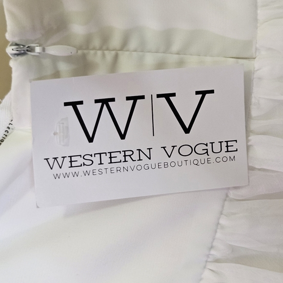 LE LIS Western Vogue White Sweetheart Neckline Fit&Flare Mini Dress,Large,NWT - Picture 16 of 16